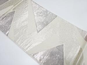 幾何学に唐草模様織り出し　袋帯